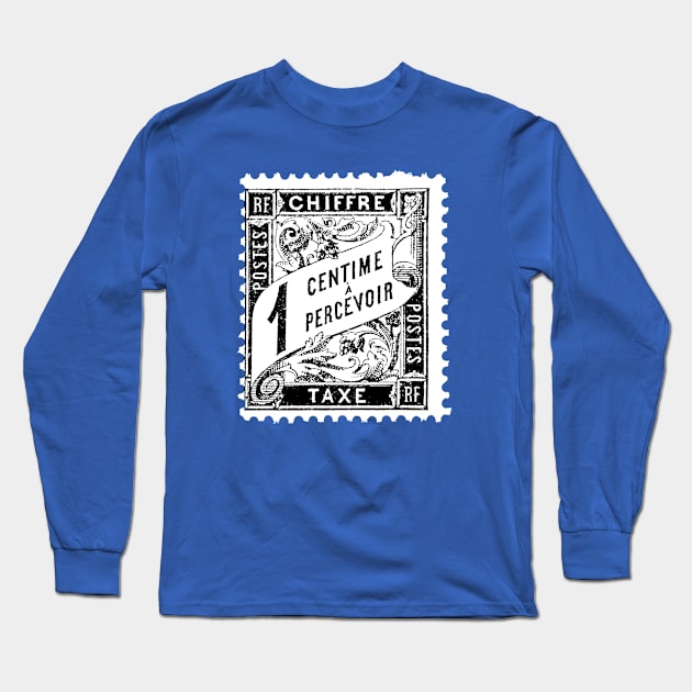 Vintage French Centime / France Postage Stamp Design Long Sleeve T-Shirt by CultOfRomance